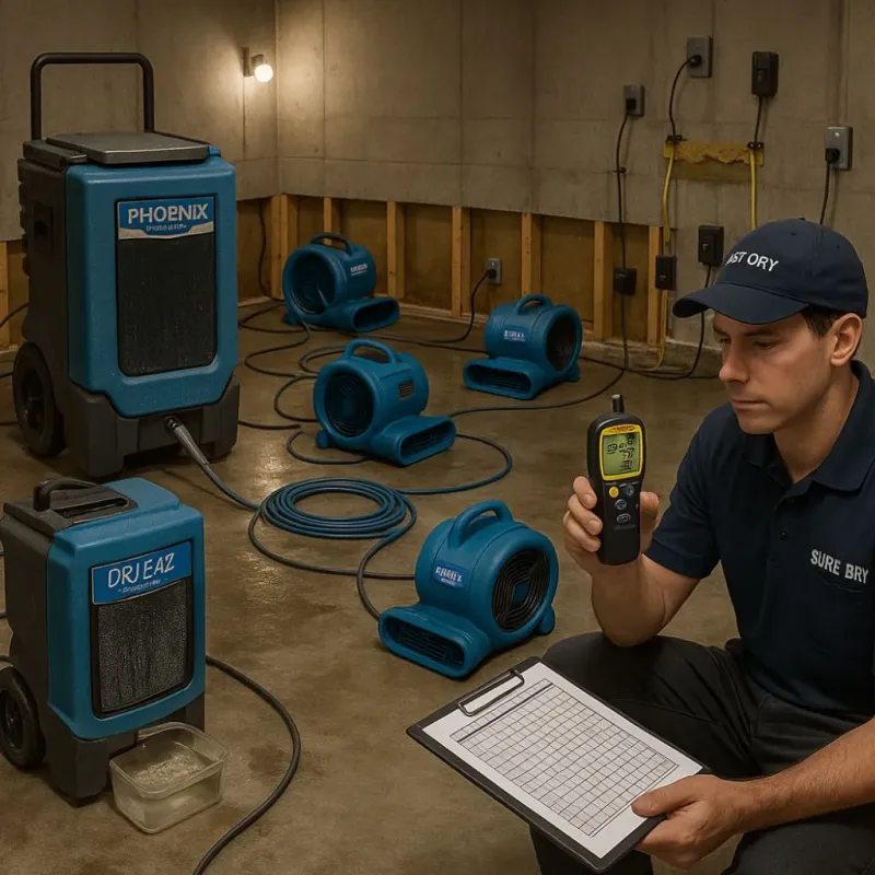 Structural Drying and Dehumidification process in Ferry Pass, FL